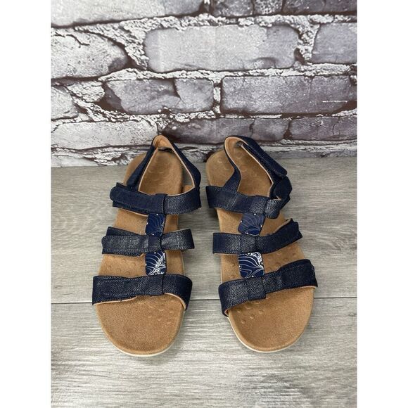 Vionic Amber Navy Blue Synthetic Adjustable Strappy Sandals Women Sz 7M US/37EU - Picture 2 of 16